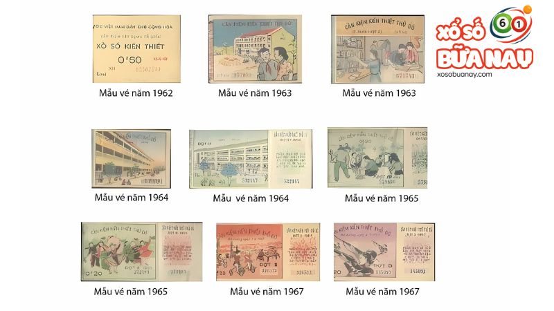 Một vài mẫu vé số xưa và nay của xổ số kiến thiết Việt Nam