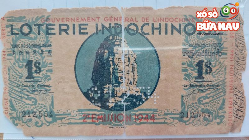Tờ vé số được Pháp phát hành tại Việt Nam vào năm 1944